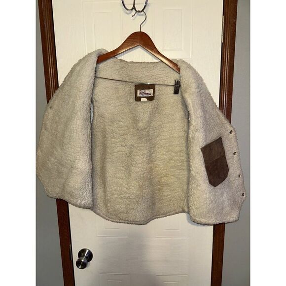 BAJA California Vintage Leather Sherpa Lined Vest  Size XL - Picture 10 of 12